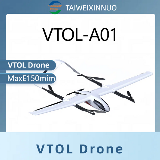 TAIWEIXINNUO-The Electric VTOL Fixed Wing UAV with 150min flight time and a 15kg max takeoff weight, ideal for professional UAV inspections and remote operations.